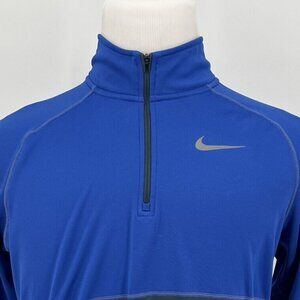 Nike Unisex Half-Zip Running  Pullover Shirt Jacket - Size L - Blue & Gray - 100